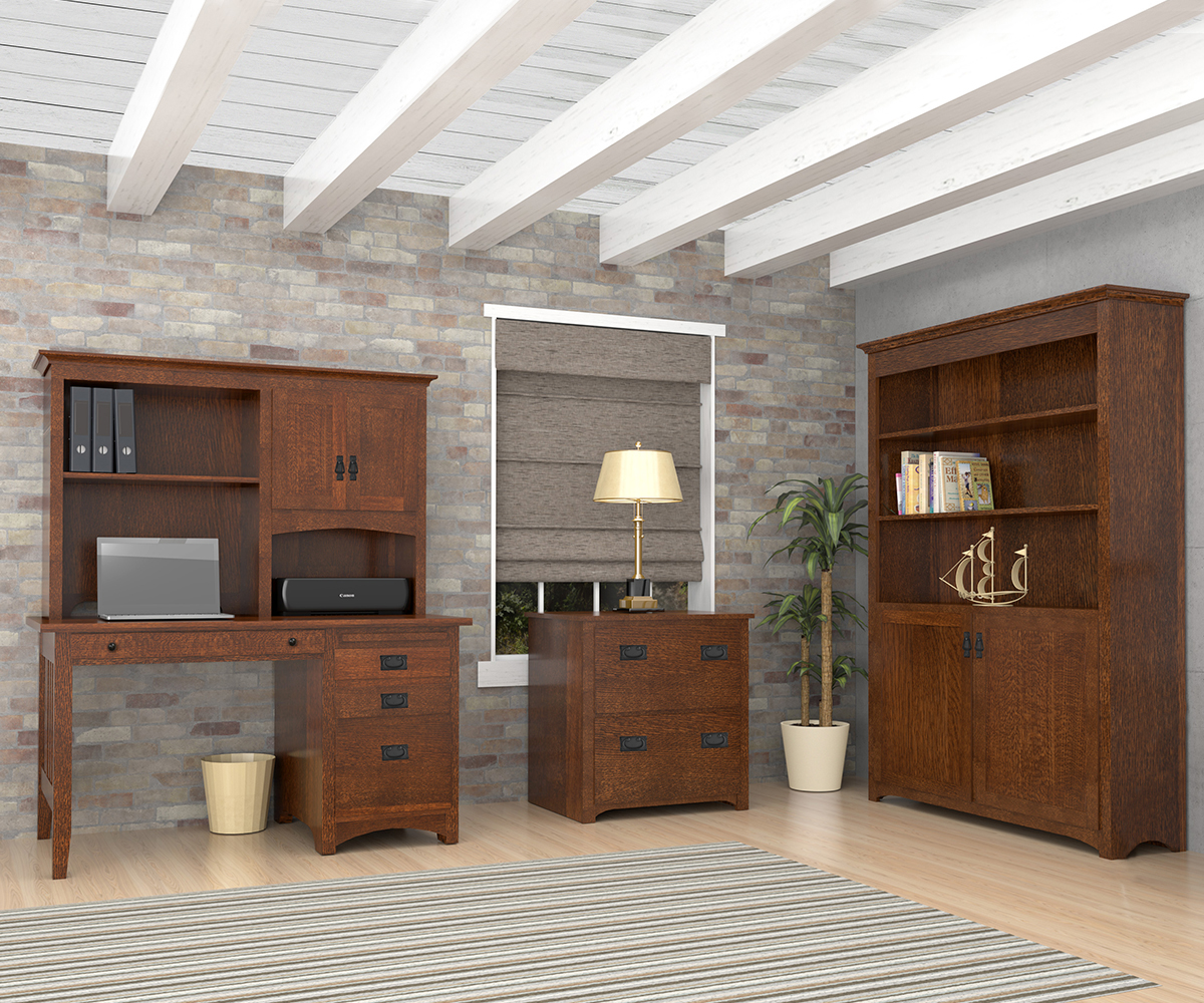 Mission Regular Desk and Hutch - Image 4