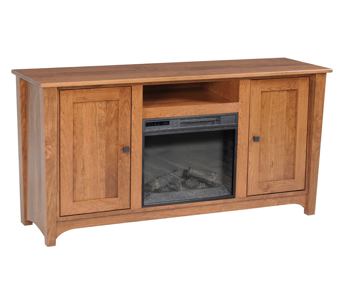 Woodland Shaker TV Stand With Firebox