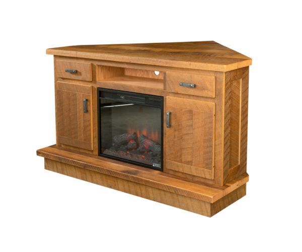 Corner Media Center with Fireplace Insert 