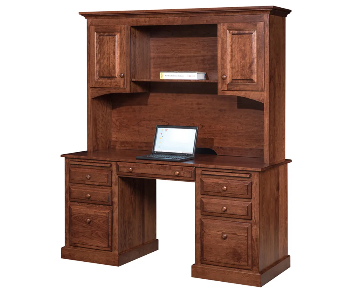 Traditional Double Pedestal Desk & Hutch